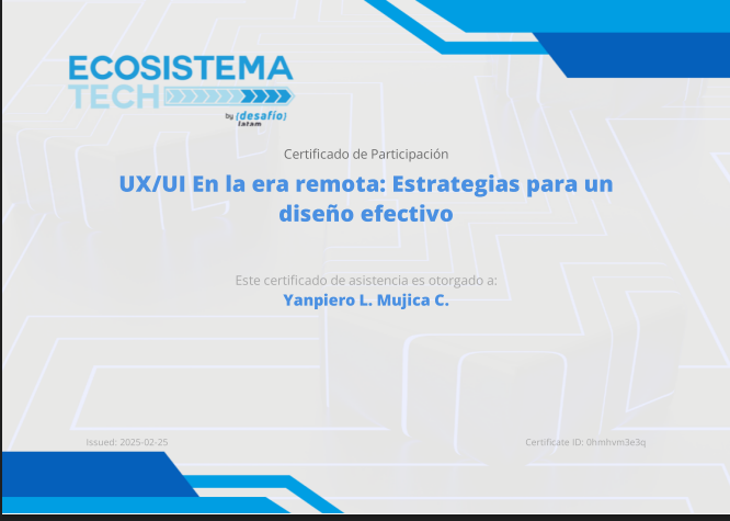 Certificado en UX/UI.