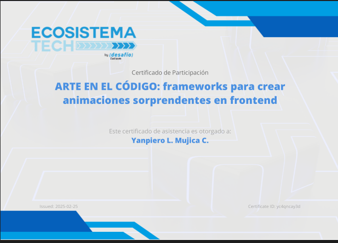 Certificado en Arte en el código.