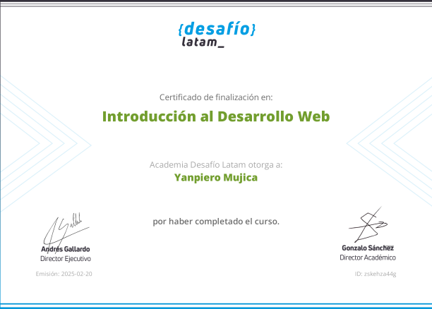 Certificado en desarrollo web
